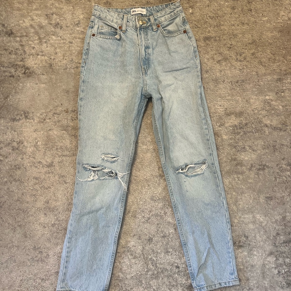 Zara Blue High Rise Jeans